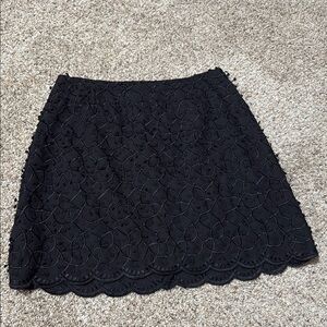 Tina Hagen Black Embellished A-Line Mini Skirt With Scalloped Hem